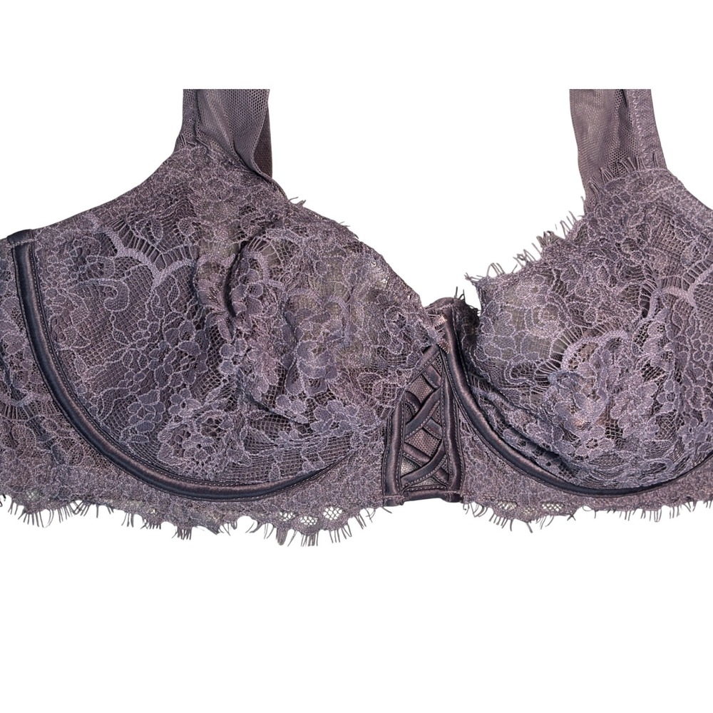 Victoria's Secret Bra 34D Purple Lace Dream Angels Wicked Romantic Coquette - Picture 3 of 12